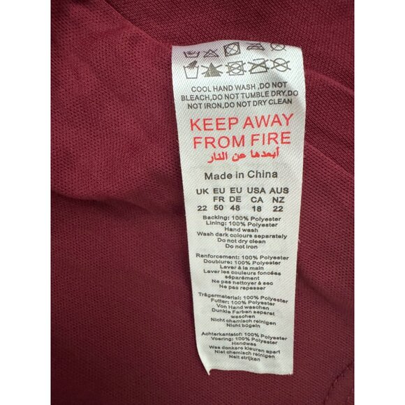 Wine Sequin Plunge Dress Size 18 2X New Embellished Evening Holiday Party‎ Plus - Picture 8 of 8